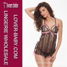 Black See Through Lingerie Ladies Babydoll (2324-1)